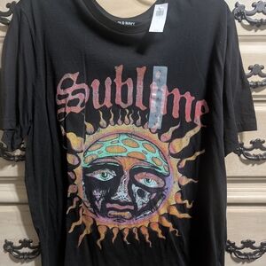 Old Navy Black Sublime Sun Face Graphic Tee